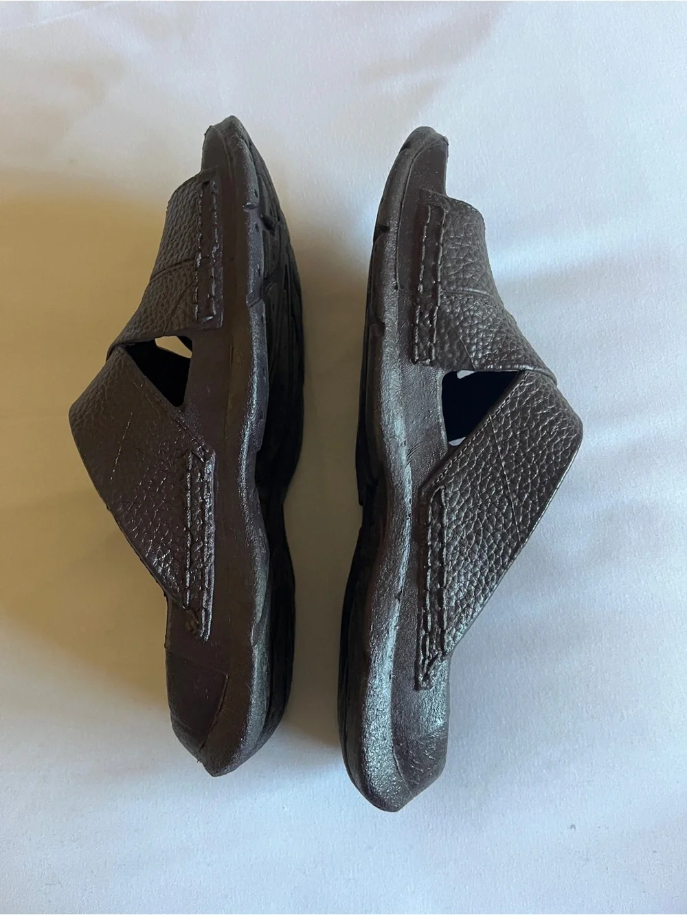 OTANI 505 Dark Brown Textured Slide Sandals Size M Made In Thailand Open Toe